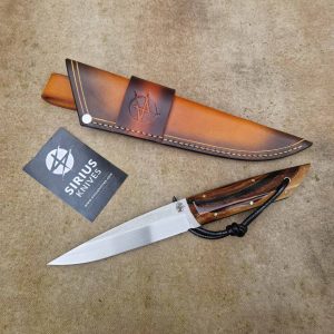 Full Tang Puukko Hunting Knife with Stabilized Mammoth Tusk Handle