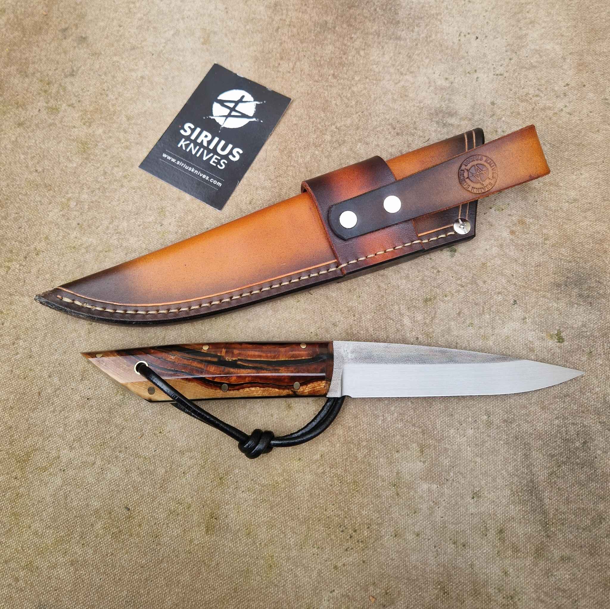 Full Tang Puukko Hunting Knife with Stabilized Mammoth Tusk Handle - Image 3