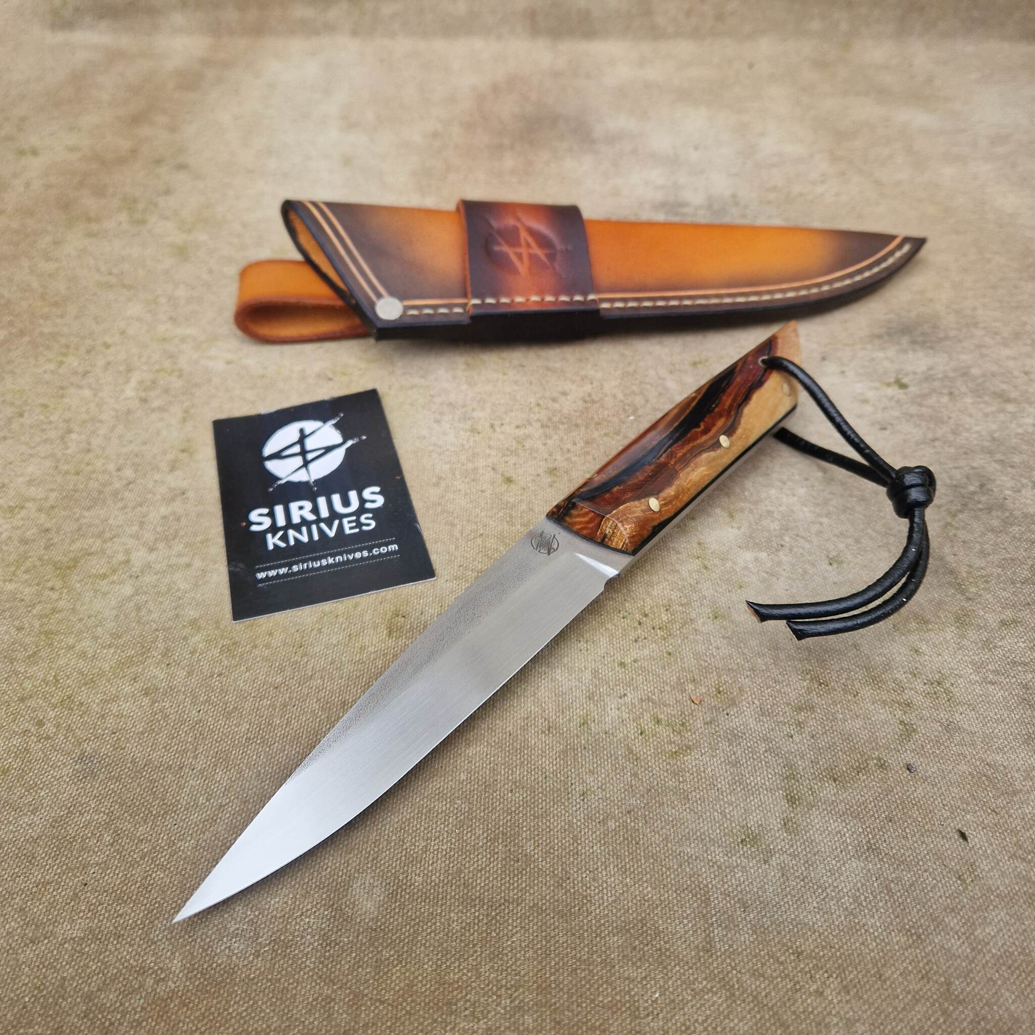 Full Tang Puukko Hunting Knife with Stabilized Mammoth Tusk Handle - Image 5