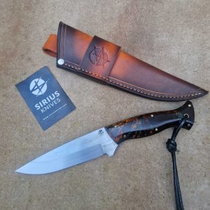 Bushcraft Knife with Stabilised Birch Burl Handle