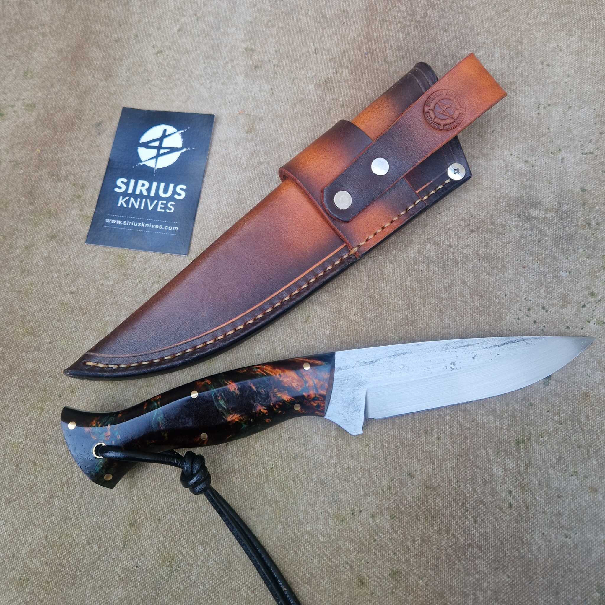 Bushcraft Knife with Stabilised Birch Burl Handle - Image 3