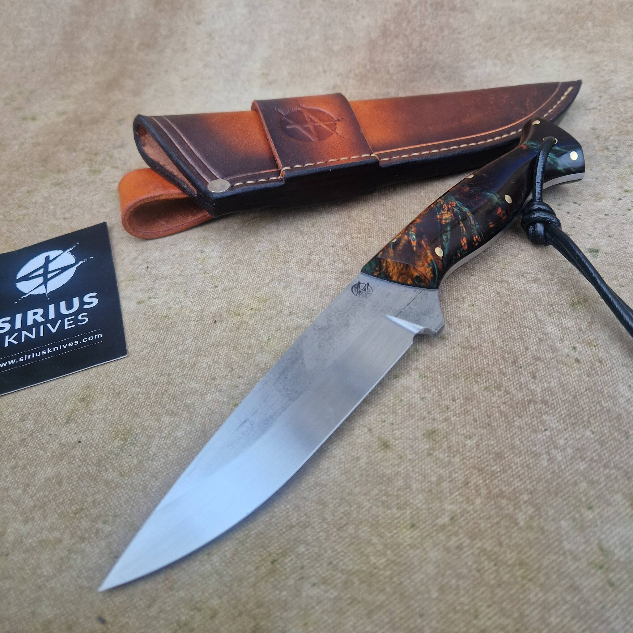 Bushcraft Knife with Stabilised Birch Burl Handle - Image 5