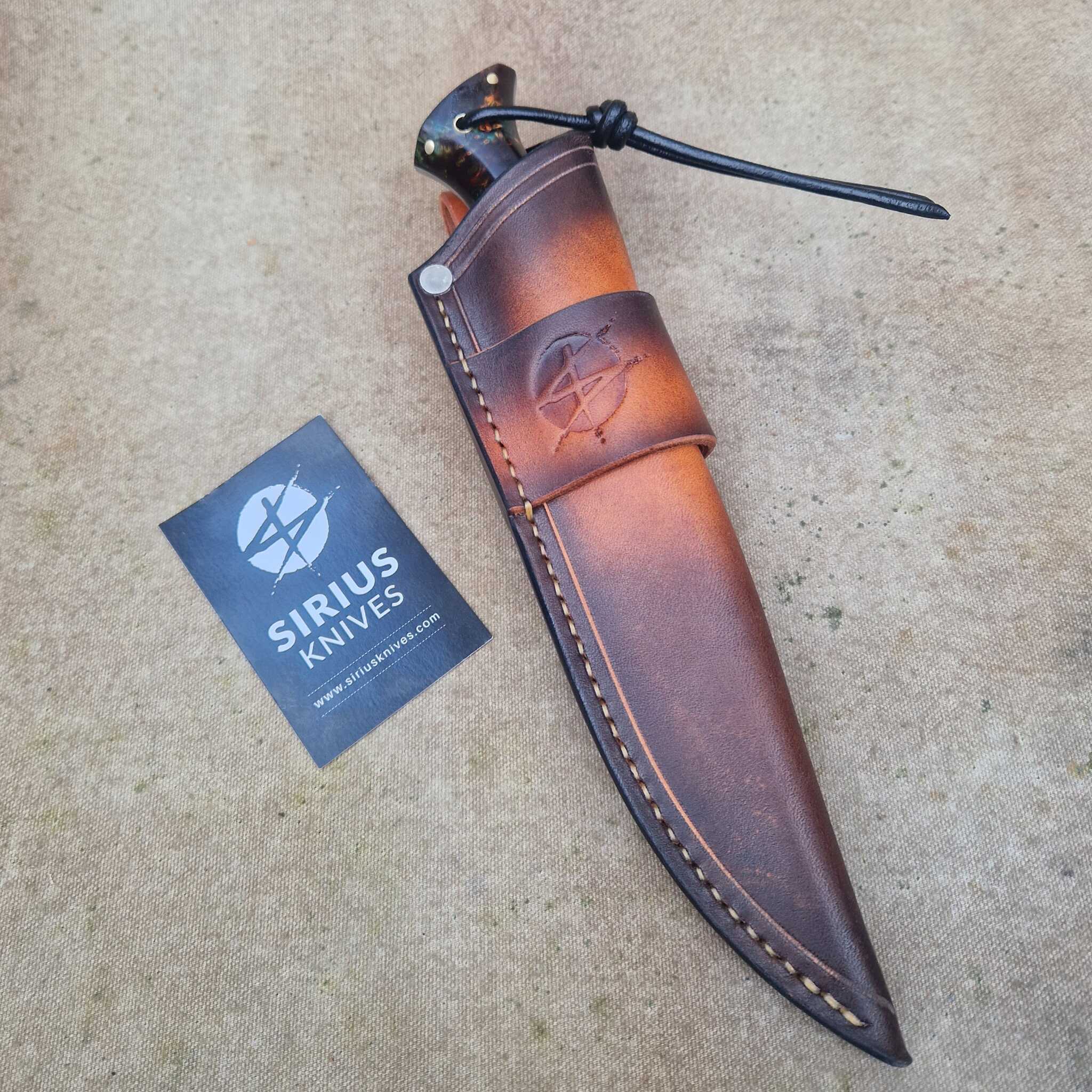 Bushcraft Knife with Stabilised Birch Burl Handle - Image 6