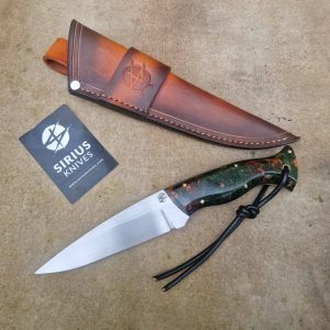 Bushcraft Knife with Stabilised Maple Burl Handle