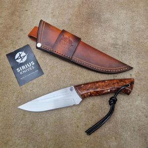 Bushcraft Knife with Stabilised Maple Burl Handle