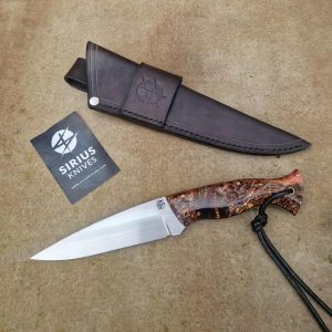 Bushcraft Knife with Stabilised Poplar Burl Handle
