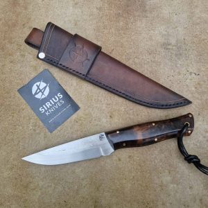 Bushcraft Knife with Stabilised Walnut Burl Handle