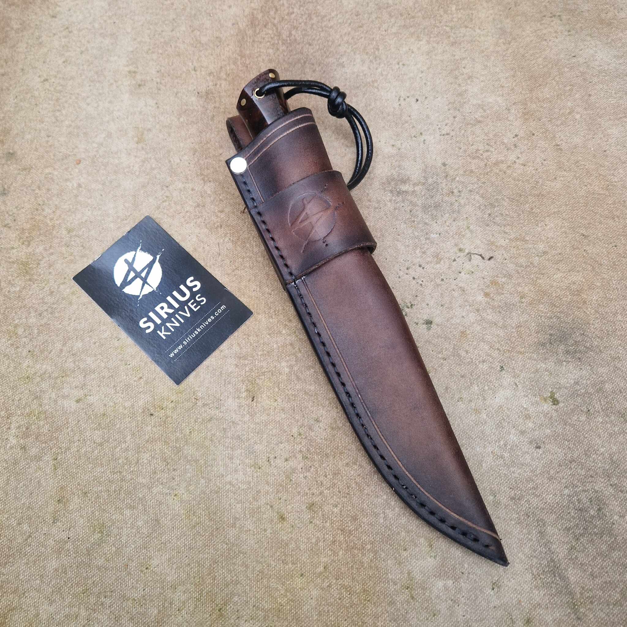 Bushcraft Knife with Stabilised Walnut Burl Handle - Image 6