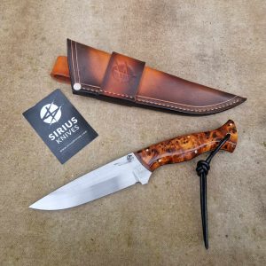 Bushcraft Knife with Stabilised Yew Burl Handle