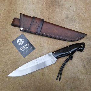 Solid Bushcraft Camp Knife with African Blackwood Handle