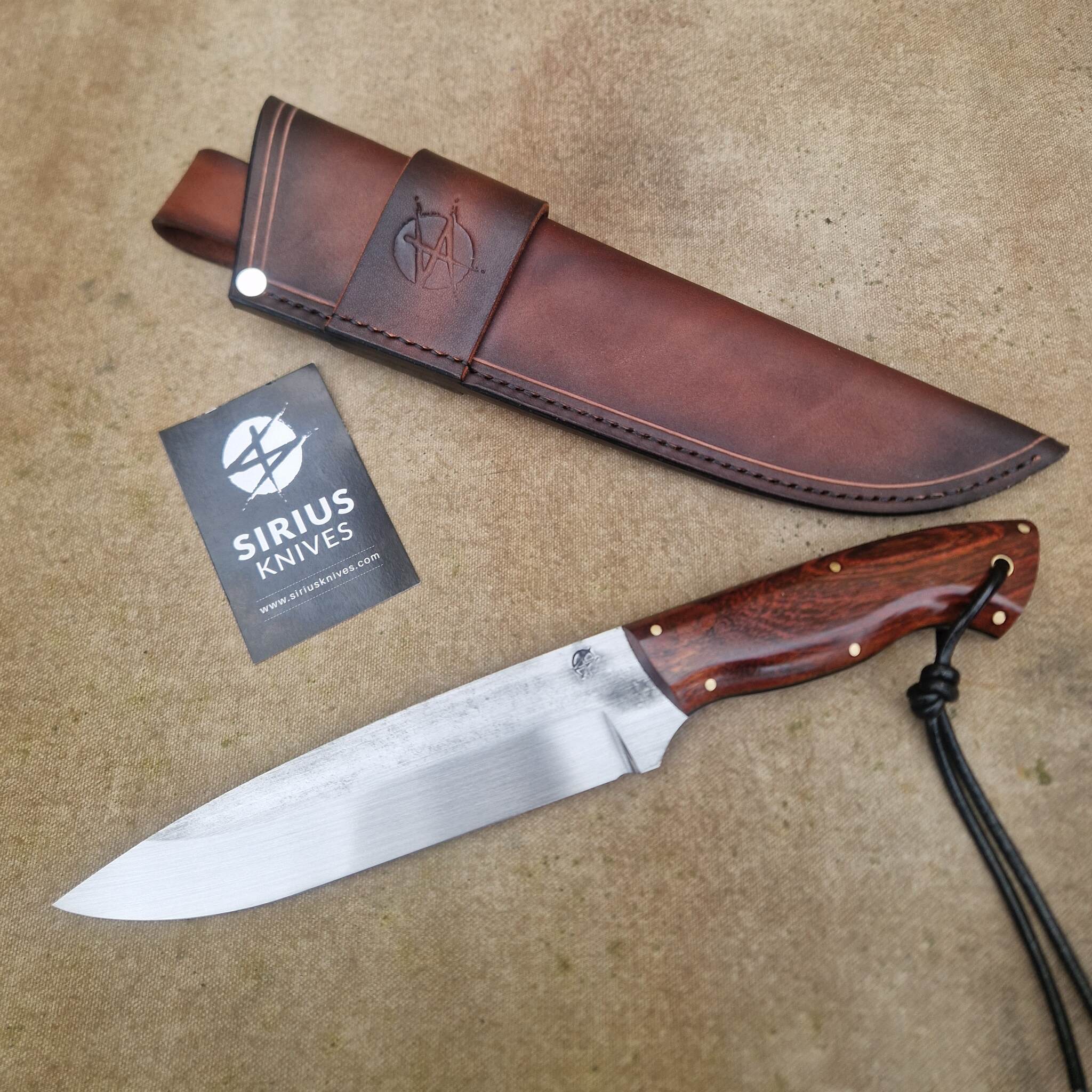 Solid Bushcraft Camp Knife with Camelthorn Wood Handle