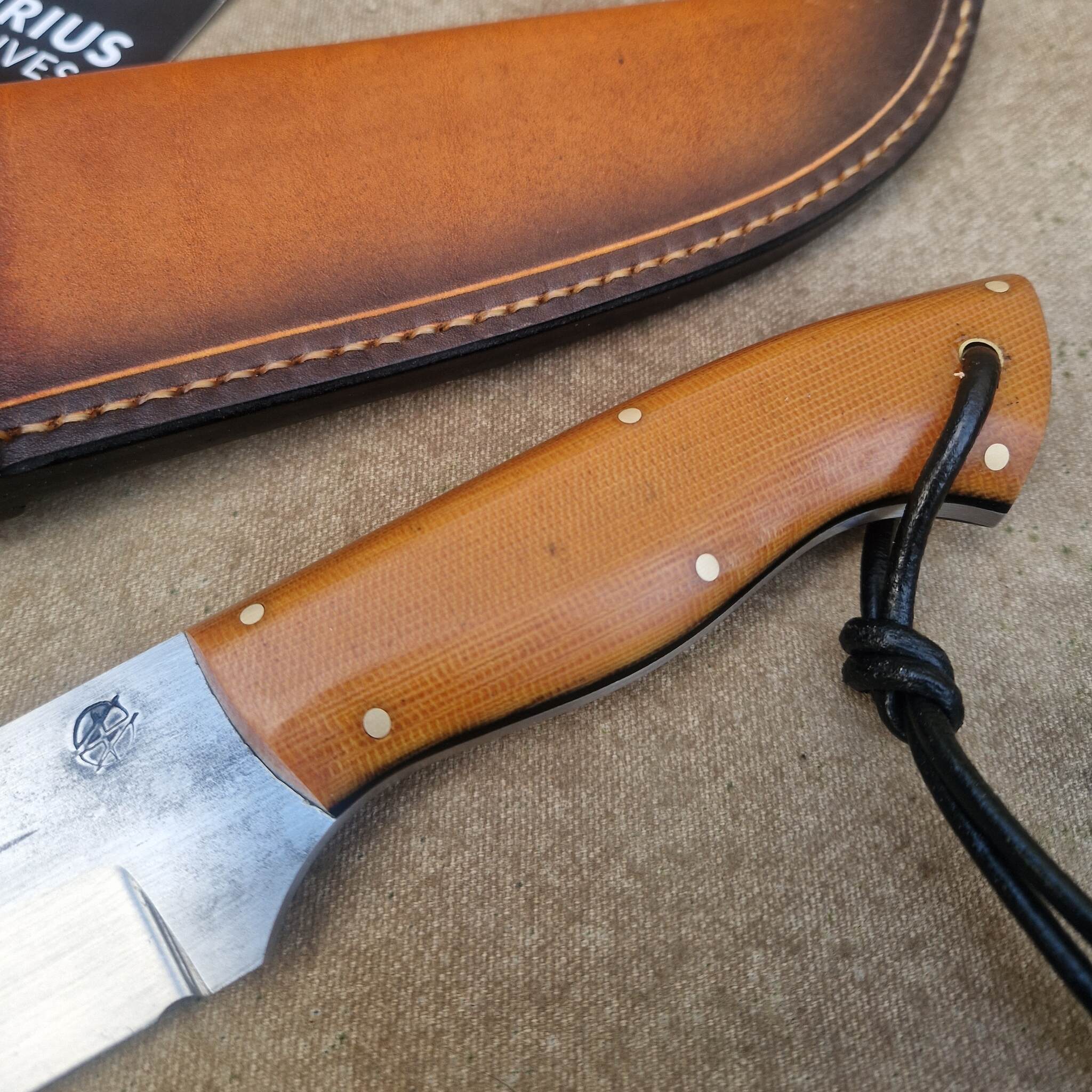 Solid Bushcraft Camp Knife with Micarta Handle - Image 4