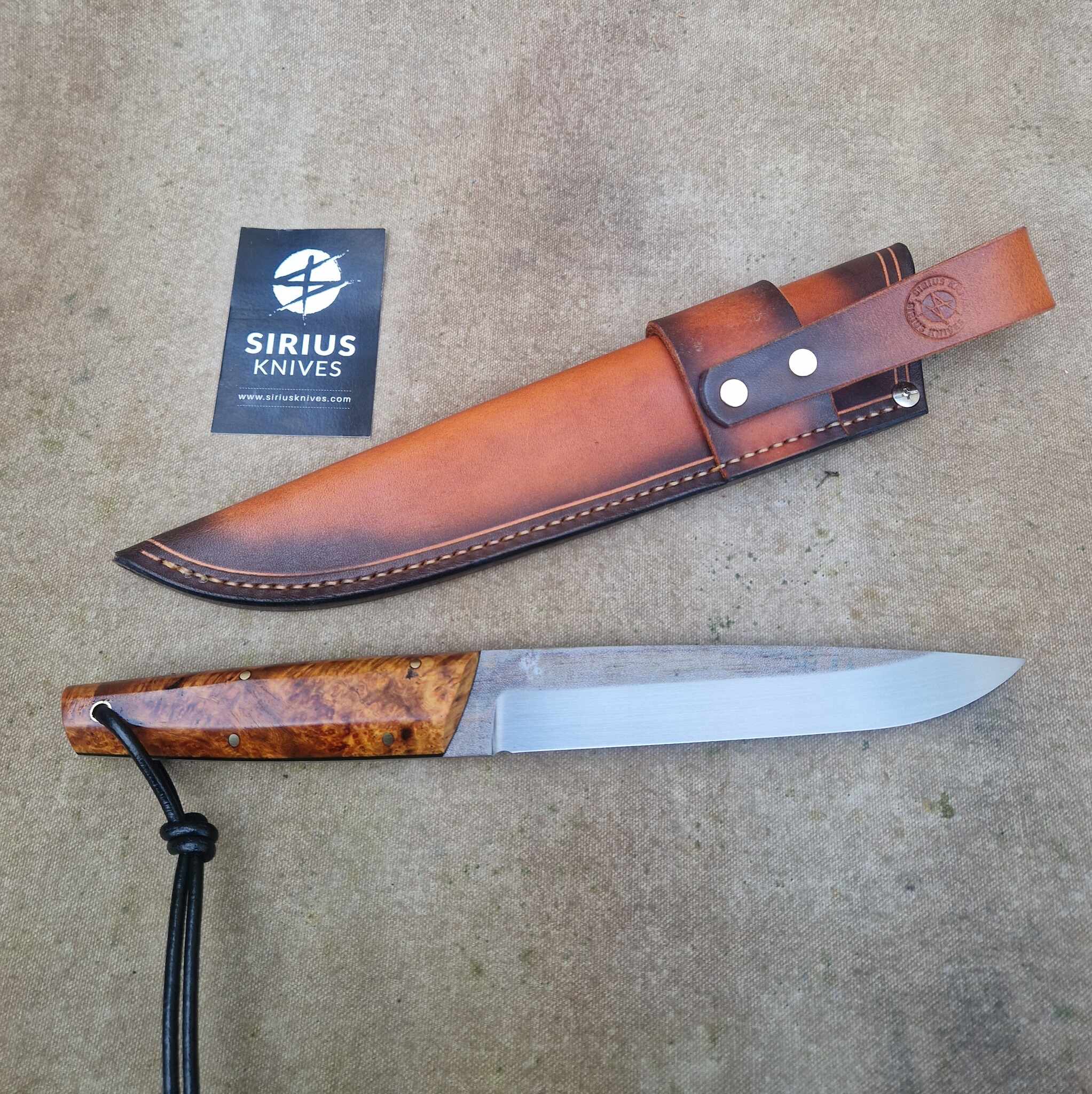 Full Tang Leuku Knife with Stabilized Amboyna Burl Handle - Image 3