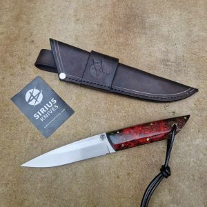 Bushcraft Hunting Knife with Stabilized Alder Burr Handle