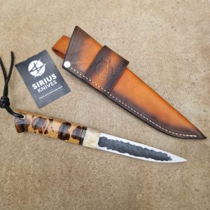 Traditional Yakut Knife with Stabilised Ash Burl Handle