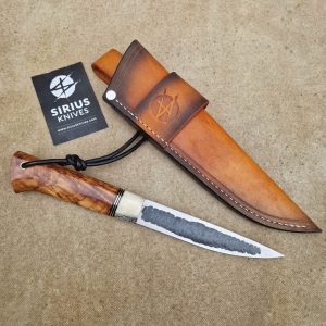 Traditional Yakut Knife with Stabilised Birch Burl Handle