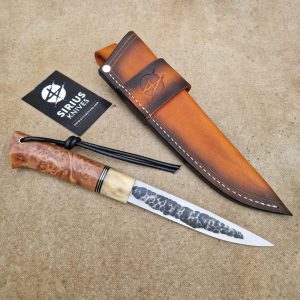 Traditional Yakut Knife with Stabilised Birch Burl Handle