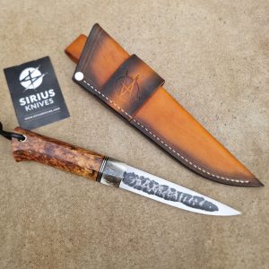 Traditional Yakut Knife with Stabilised Chestnut Burl Handle