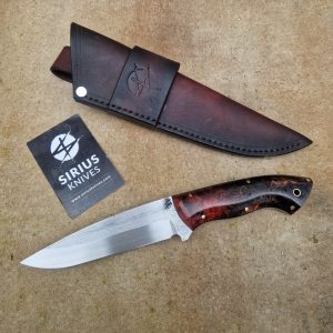 Bushcraft ''Siegfried'' Knife with Stabilized Alder Burl Handle