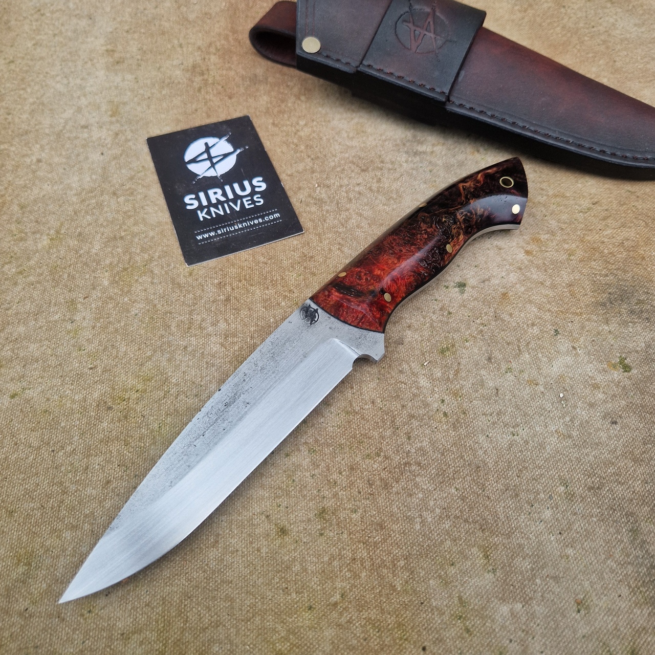 Bushcraft ''Siegfried'' Knife with Stabilized Alder Burl Handle - Image 5