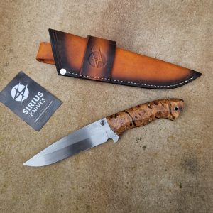 Bushcraft ''Siegfried'' Knife with Stabilized English Oak Burl Handle