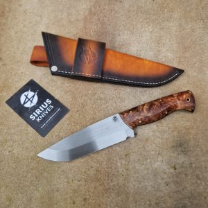 Bushcraft ''Thor'' Knife with Stabilized Maple Burl Handle