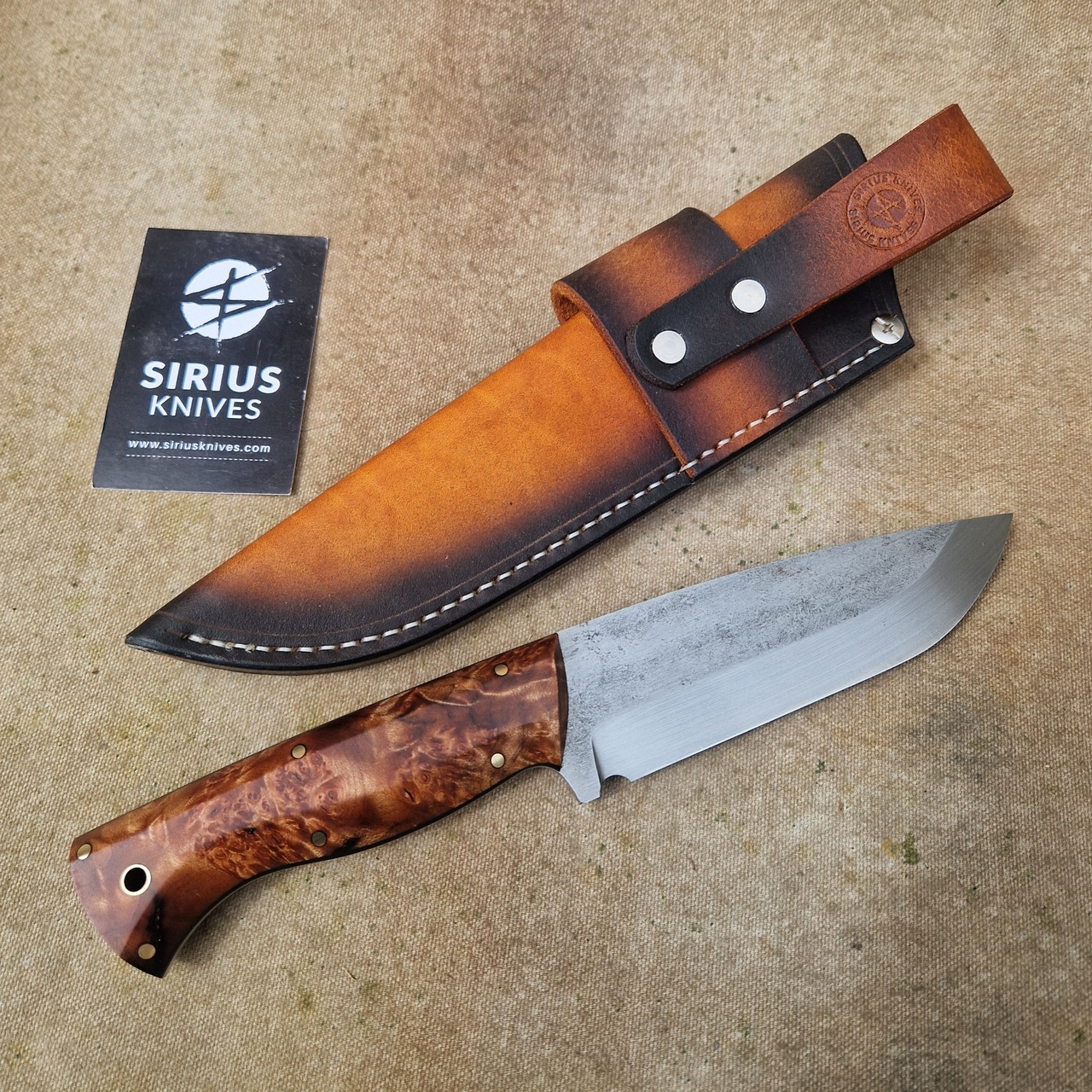 Bushcraft ''Thor'' Knife with Stabilized Maple Burl Handle - Image 3