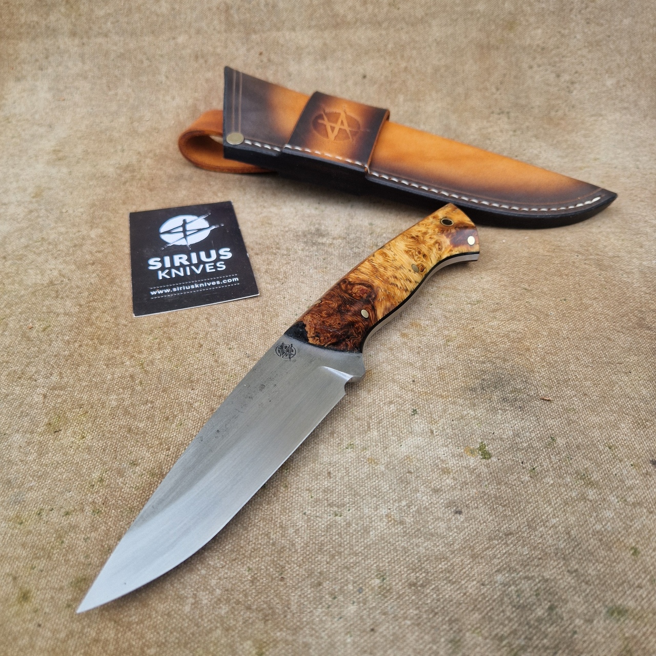 Bushcraft ''Bud'' Knife with Stabilized English Oak Burl Handle - Image 5