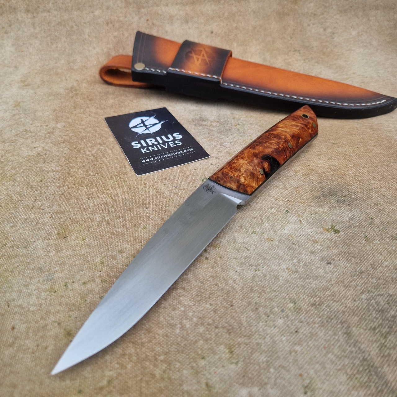 Hunting ''Fenrir'' Knife with Stabilized Alder Burl Handle - Image 5