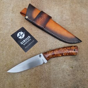 Hunting ''Syd'' Knife with Stabilized Birch Burl Handle