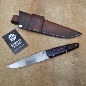 Full Tang Puukko ''Mime'' Knife with Stabilised Alder Burl Handle