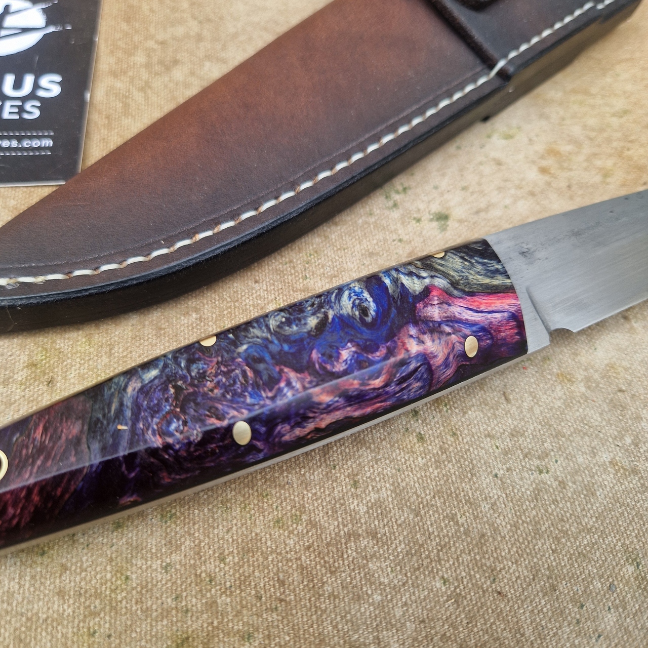 Full Tang Puukko ''Mime'' Knife with Stabilised Alder Burl Handle - Image 4