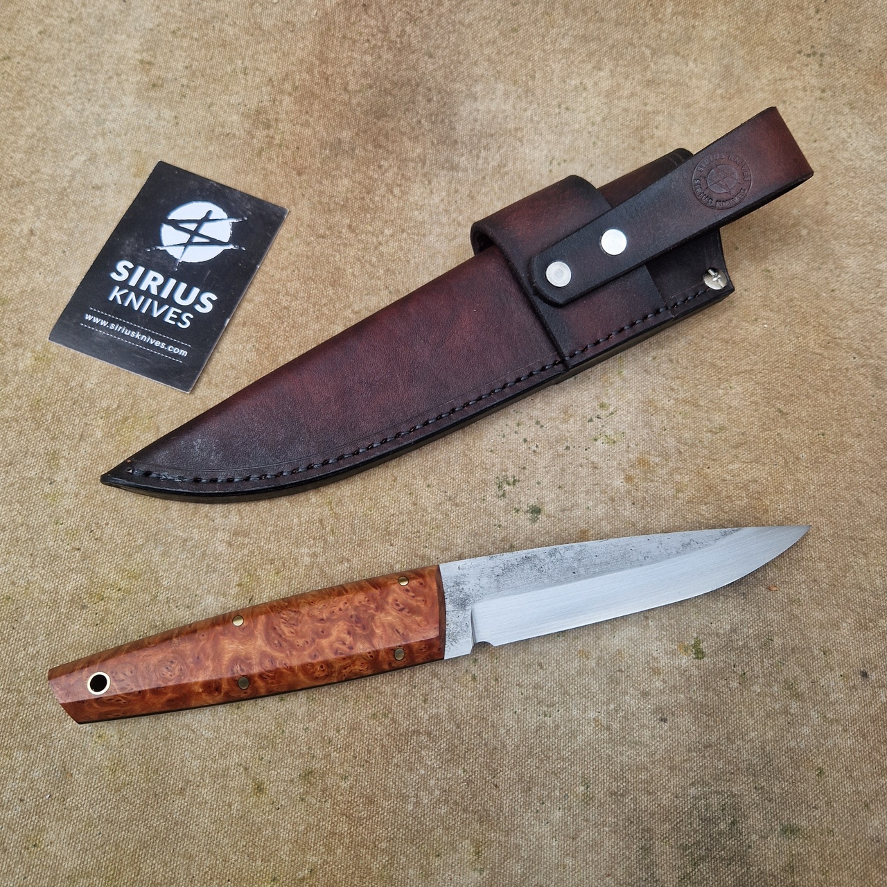 Full Tang Puukko ''Mime'' Knife with Stabilised Amboyna Handle - Image 3