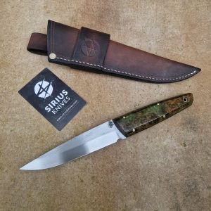 Full Tang Puukko ''Mime'' Knife with Stabilised Birch Burl Handle