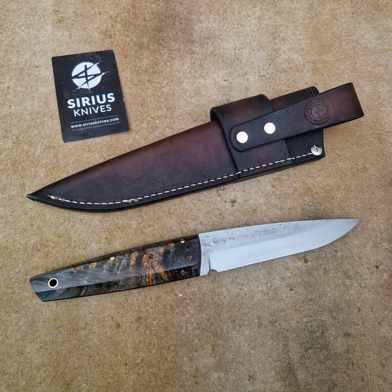 Full Tang Puukko ''Mime'' Knife with Stabilised Maple Burl Handle - Image 3