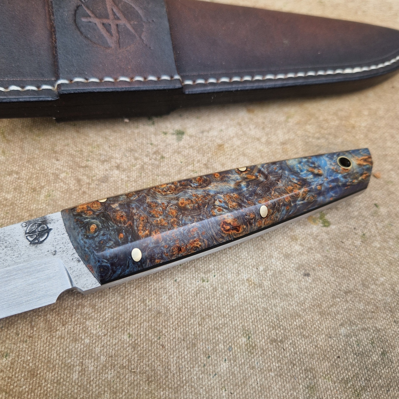 Full Tang Puukko ''Mime'' Knife with Stabilised Maple Burl Handle - Image 4