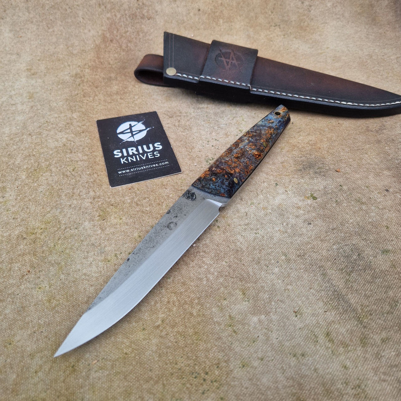 Full Tang Puukko ''Mime'' Knife with Stabilised Maple Burl Handle - Image 5