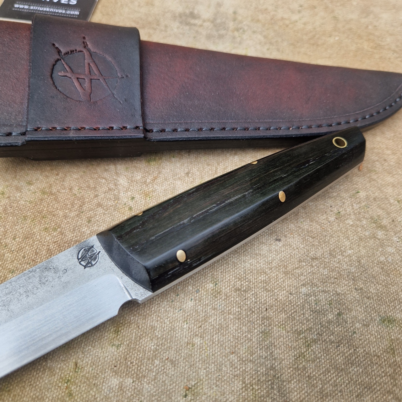 Full Tang Puukko ''Mime'' Knife with Stabilised Bog Oak Handle Dated 7000 Years - Image 4
