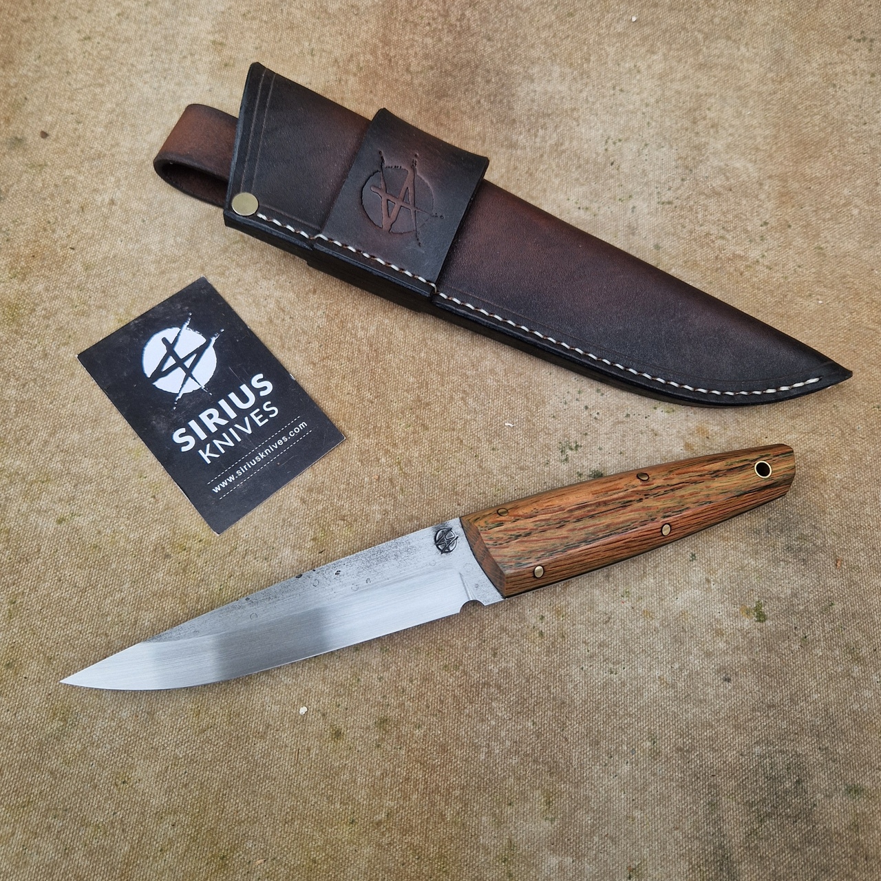 Full Tang Puukko ''Mime'' Knife with Stabilised English Oak Handle