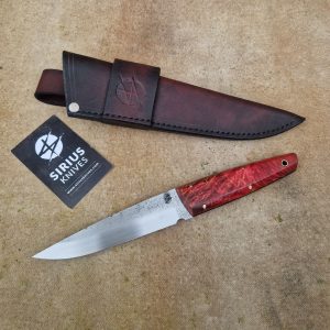 Full Tang Puukko ''Mime'' Knife with Stabilised Maple Burl Handle