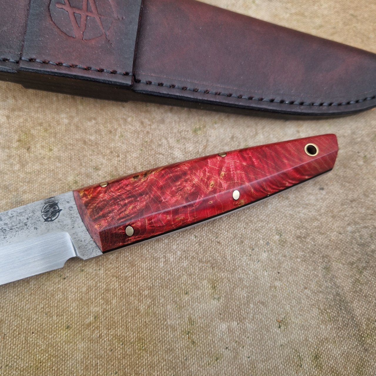 Full Tang Puukko ''Mime'' Knife with Stabilised Maple Burl Handle - Image 4